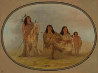 Un chef Blackfoot, sa femme et un homme-médecine