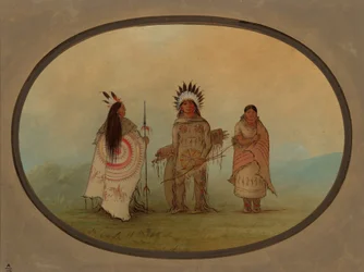 Un chef Crow, un guerrier et sa femme, 1855-1869
