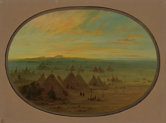 Un village Crow sur la rivière Salmon, 1855-1869
