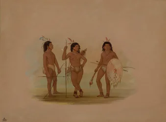 Un chef Puelchee et deux jeunes guerriers, 1854-1869