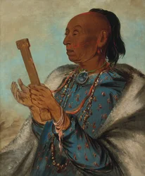Ah-tón-we-tuck, dindon, répétant sa prière, 1830.