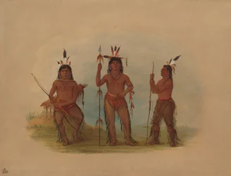 Chef Aléoutien et deux guerriers