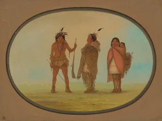 Chef Arapaho, sa femme et un guerrier