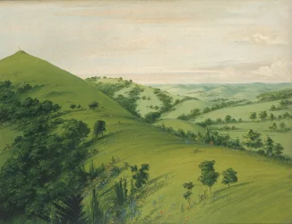 Tombe de Merle, vue arrière, Prairies émaillées de fleurs, 1832