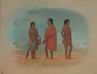 Chef Botocudo, sa femme et un jeune homme, 1854-1869