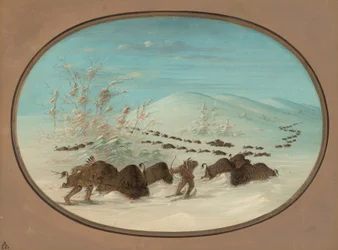 Chasse au bison dans les congères - Ojibbeway, 1861-1869