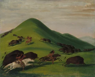 Buffalo Chase au-dessus de Prairie Bluffs
