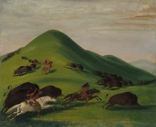 Chasse au bison sur les falaises de la prairie, 1832-1833