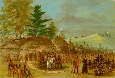 Chef des Indiens Taensa recevant La Salle. 20 mars 1682, 1847-1848