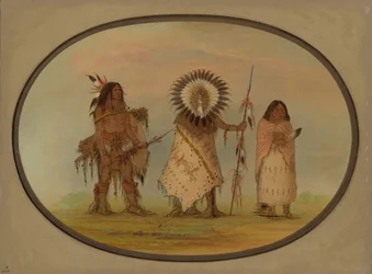 Chef Crow, sa Femme et un Guerrier, 1861-1869