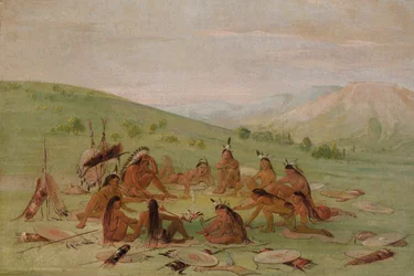 Fête de la guerre des pieds au conseil, Mandan