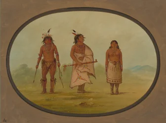 Chef Mohave, un guerrier, et sa femme, 1855-1869