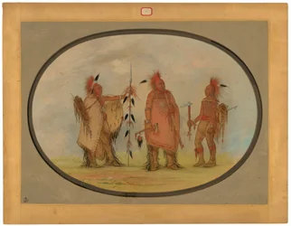 Chef Osage avec deux guerriers