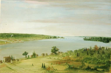 Sault Ste. Marie, avec la garnison des États-Unis au loin