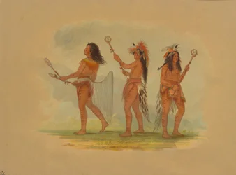 Trois joueurs de balle célèbres - Choctaw, Sioux et Ojibbeway