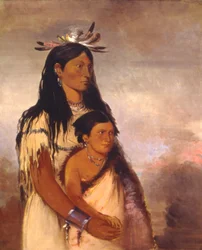 Túnk-aht-óh-ye, le tonnerre, un garçon, et Wun-pán-to-mee, la belette blanche, une fille.