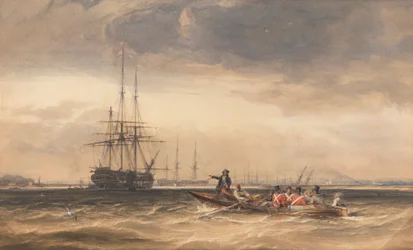 Soldats Embarqués vers un Indiaman à Northfleet