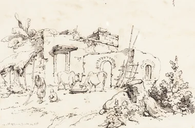 Une scène de village en Inde (verso)