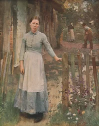 La jeune fille au portail, 1889, vers 1930