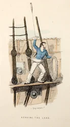 Lancer le plomb, pub, vers 1841