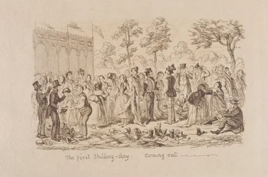 La grande exposition de Mayhew de 1851 : Le premier jour du shilling - Sortie, 1851