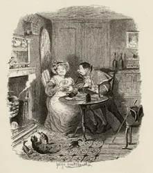 M. Bumble et Mme Corney prenant le thé, de 