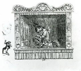 Monsieur Punch sur Hector le cheval
