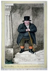 Un des lions - ou la statue vivante au musée de Londres, 1817