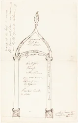Croquis de Recoin Octogonal avec Colonnes