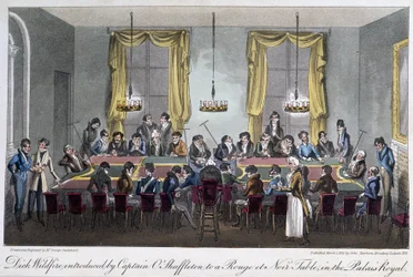 Table de jeux au Palais Royal - dans "Life in Paris" par David Carey, Londres