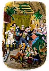 Carte de Noël victorienne par George Cruikshank