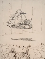 Un homme faisant le grand écart, c.1760-90