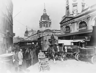 Marché de Smithfield, Londres, vers 1920-1930