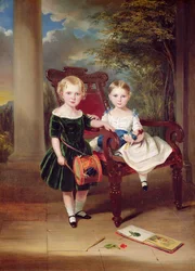 Portrait de deux enfants, Herbert et Rose, 1844