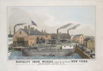 Usine de fer de la rue 12 E.R. New York. Stillman, Allen & Co., fondeurs de fer