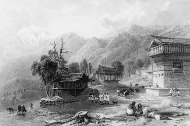 Village de Khandoo, sur la montagne Choor, 1838