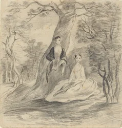 Deux filles dans un paysage