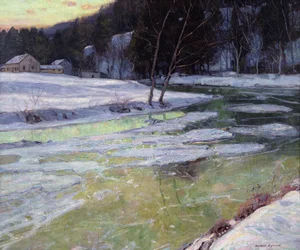 Silence et lumière du soir (huile sur toile)