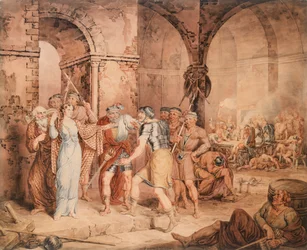 La salle des gardes, tirée de "La Dame du lac" de Sir Walter Scotts