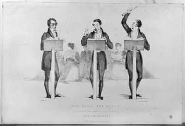Carl Maria von Weber (1786-1826) au Covent Garden Theatre dirigeant son célèbre opéra 