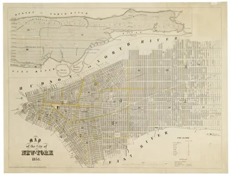 Carte de la ville de New-York, 1854 (gravure, encre sur papier)