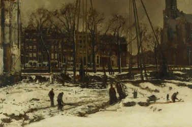 Perçage de la Raadhuisstraat en hiver