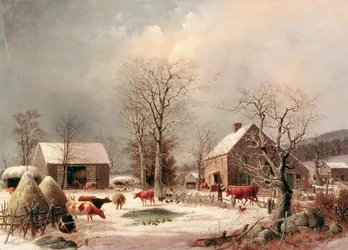 La cour de ferme en hiver