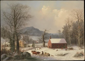 École rouge, scène rurale