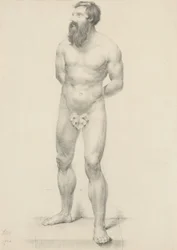 Sans titre - Nu masculin debout avec feuille de vigne, 1844