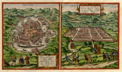 Vues de Mexico (anciennement Tenochtitlán) et de Cusco