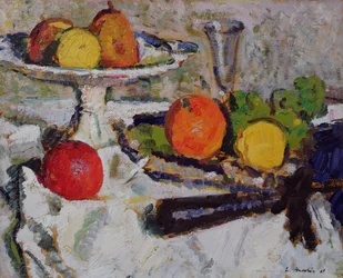 Nature morte de fruits sur une nappe blanche, 1921