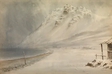 Tempête de neige à Penmaenmawr, nord du Pays de Galles