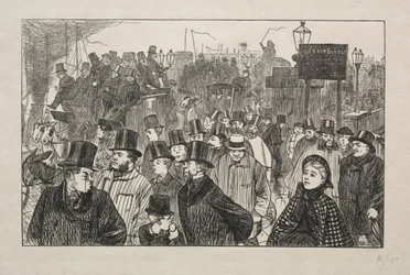 Le courant vivant au pont de Londres - Sur le pont, 1863