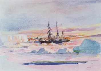 Aurora Australis, illustration tirée de «The Heart of the Antarctic: The Nimrod Expedition to the South Pole» de Sir Ernest Shackleton (1874-1922)